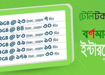 টেলিটক বর্ণমালা সিমের ইন্টারনেট অফার